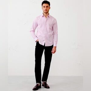 Banana Republic Men’s‎ Standard-Fit Non-Iron Cotton Shirt Size XL Burgundy White